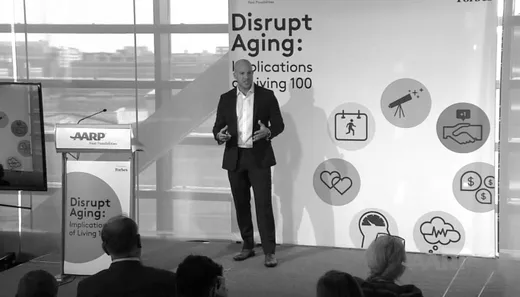 Jeff Halevy on stage at AARP Disrupt Aging
